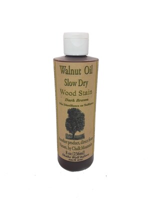 8oz Walnut Oil Slow Dry Wood Stain (DARK BROWN)