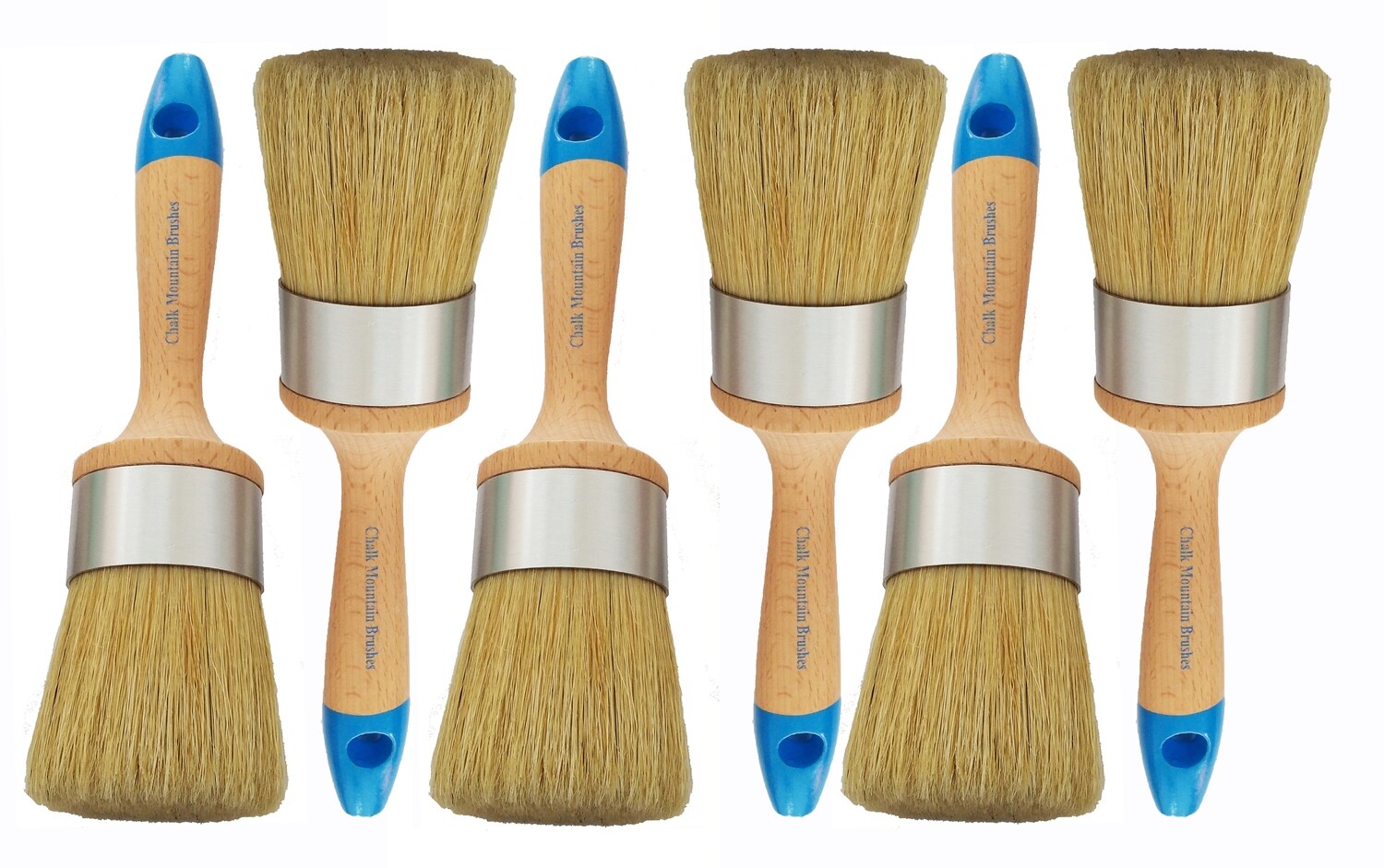 5 Chalk Paint Premium Medium Brushes. The Finest Boar Bristles in Oval Head