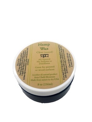 8oz Clear Hemp Furniture Finishing Wax. Goes on Clear. No Sulfates or Distillates. Great for Painted or Wood Surfaces