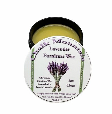4oz Aromatherapy French Lavender Clear Furniture Finishing Wax.