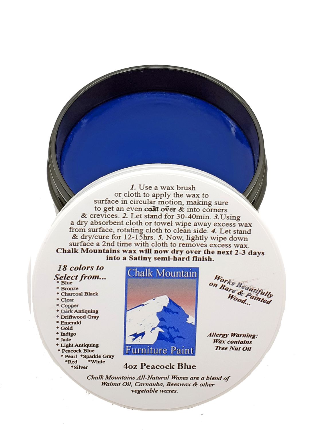 4oz Peacock Blue Furniture Finishing Wax