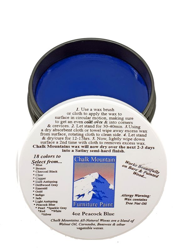 4oz Peacock Blue Furniture Finishing Wax