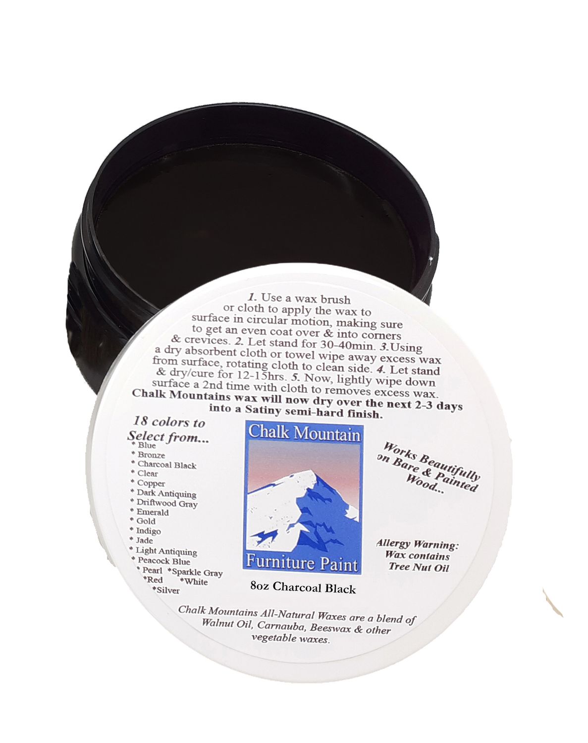 12 Wholesale 8oz Furniture Waxes - Charcoal Black