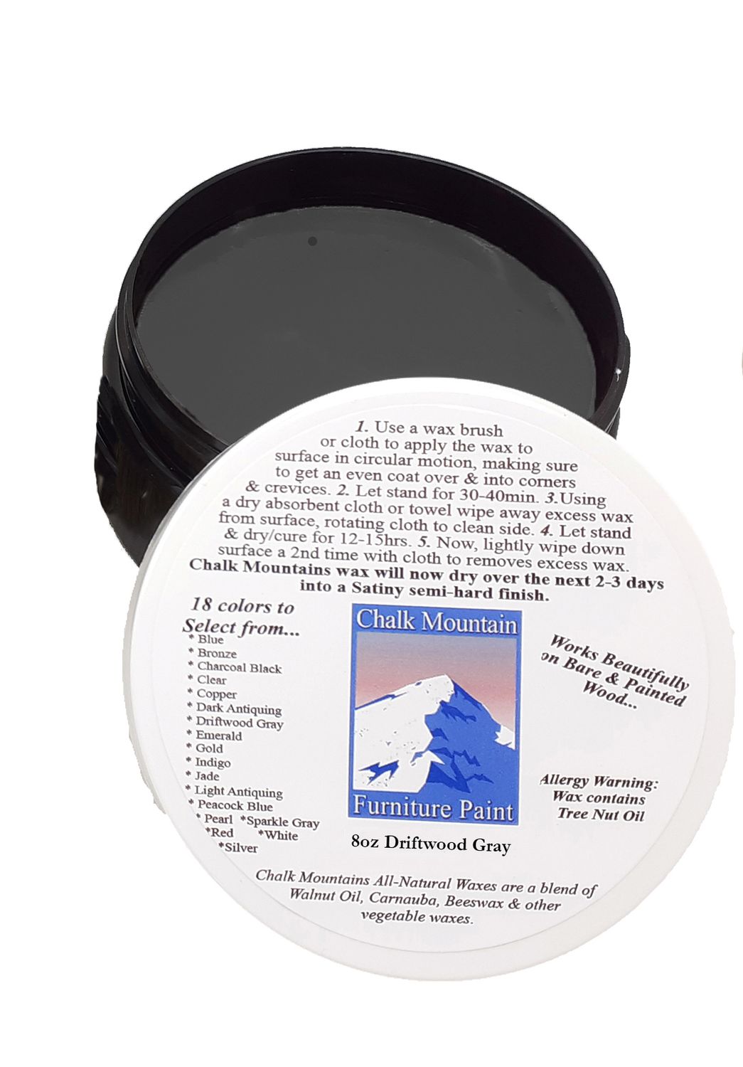 12 Wholesale 8oz Furniture Waxes - Driftwood Gray