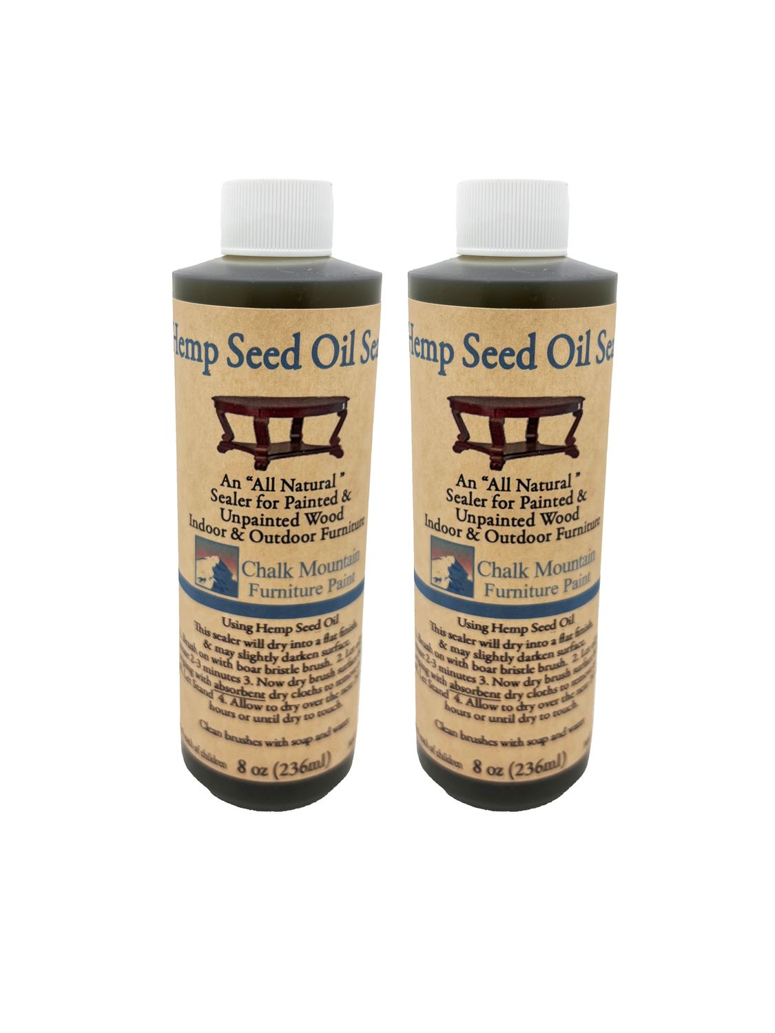 Hemp Seed Oil Furniture Sealer 2 - 8oz Bottles