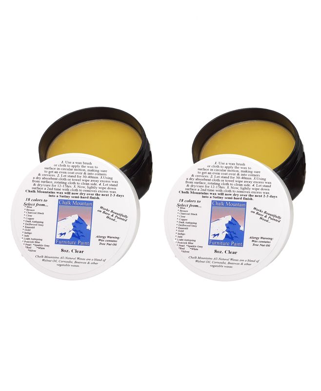 16oz Clear  Furniture Finishing Wax - 2 8oz wax containers