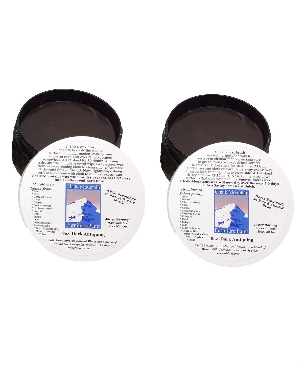 16oz Dark Antiquing  Furniture Finishing Wax - 2 8oz jars