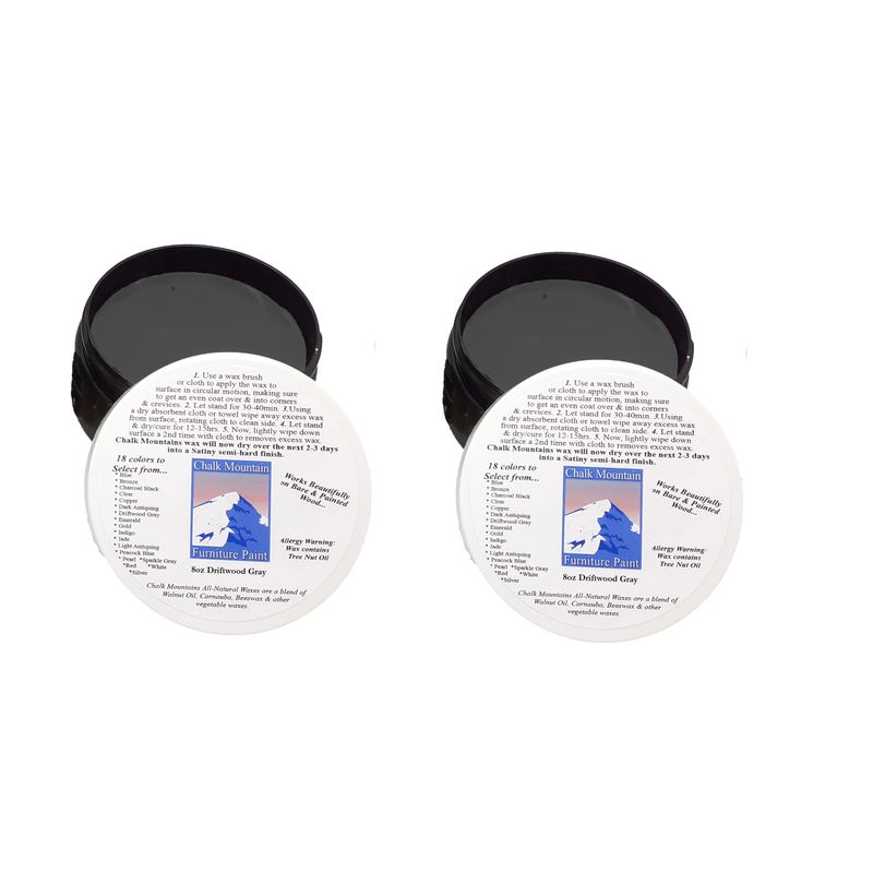 16oz Driftwood Gray Furniture Finishing Wax - 2 8oz jars