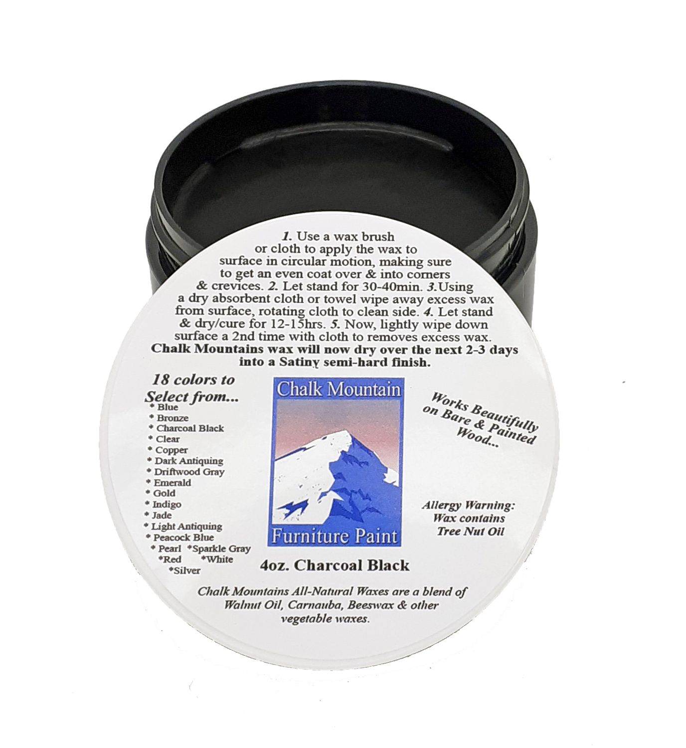 4oz Charcoal Black Furniture Finishing Wax