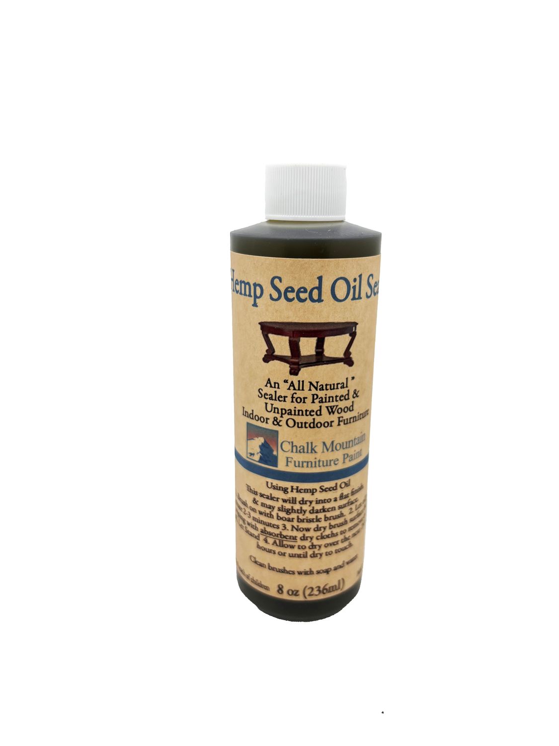 8 Fl oz Organic Hemp Seed Oil Furniture Sealer.