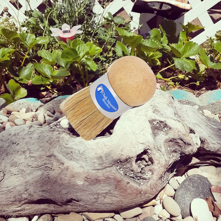 Original Design Palm Wax Chalk Furniture Paint Upholstery and Stencil Boar Hair Brush. 1 Pack