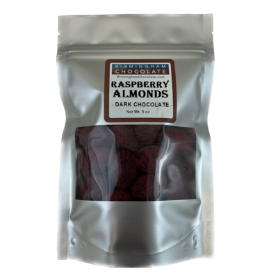 Chocolate &amp; Raspberry Coated Almonds 5oz Pouch