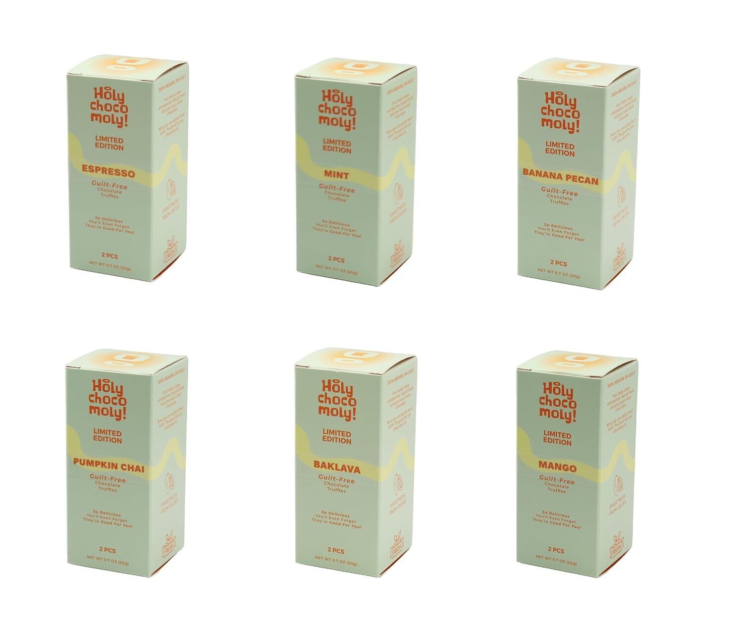 Holy Chocomoly! Limited Edition Variety Pack (2 Truffles/Box, 12 Truffles)