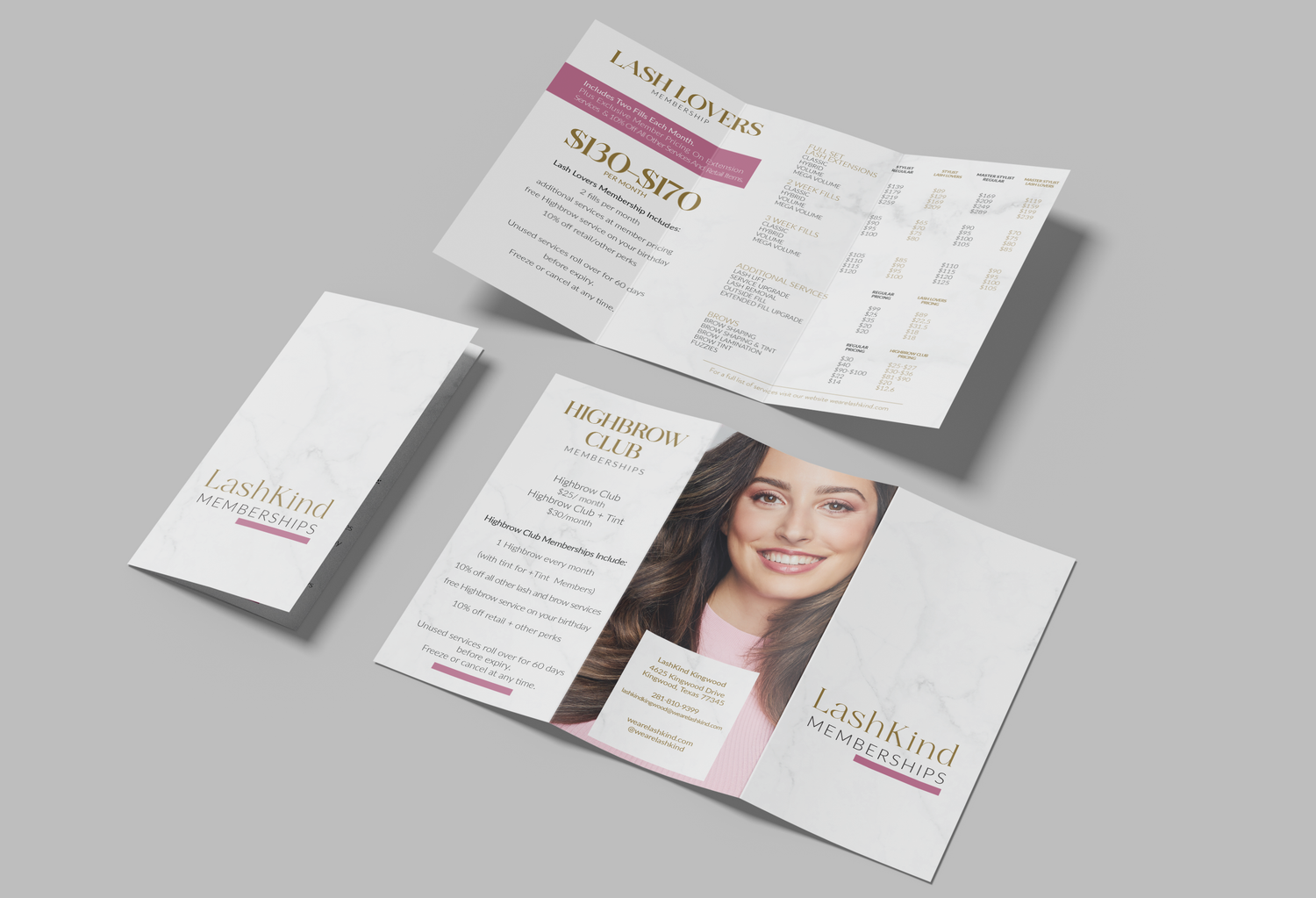 LashKind Menu Trifold  8.5&quot; x 11&quot; Glossy