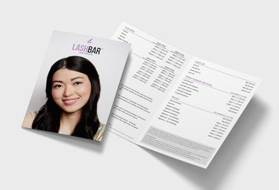 Lash Services Price Menus on 60 pound