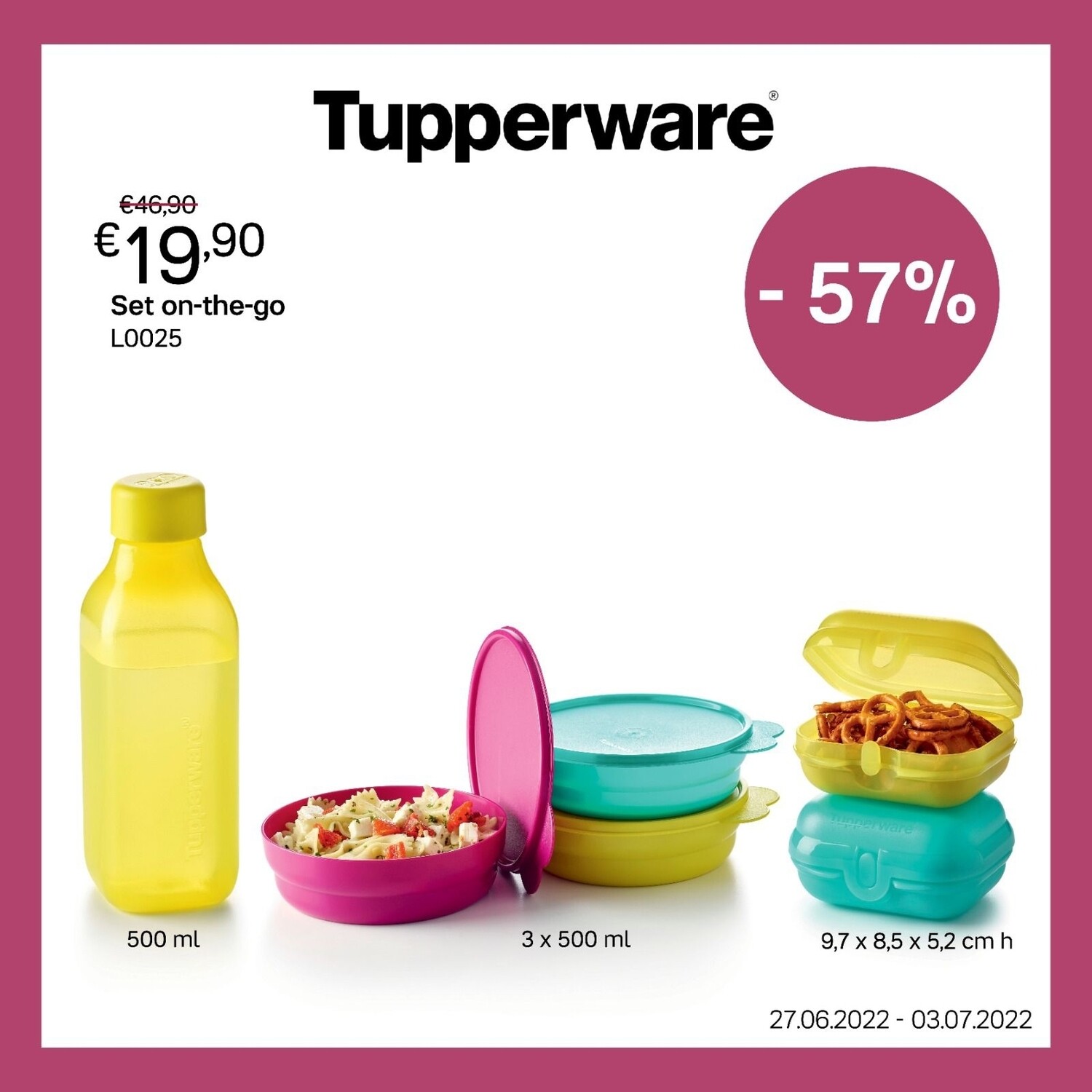 Tupperware: Set on the go ( vanaf 15 juli beschikbaar in Gent ) 