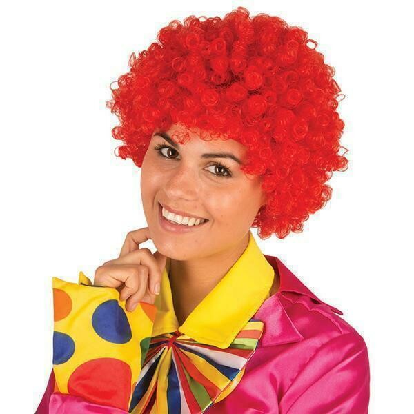 Pruik krul rood Clown