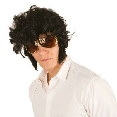 Pruik John Travolta Grease met kuif en bakkebaarden Pruik John Travolta Grease met kuif en bakkebaarden