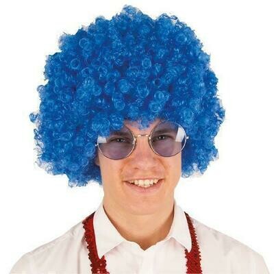 Pruik Afro Disco seventies - eighties Fellaini Blauw