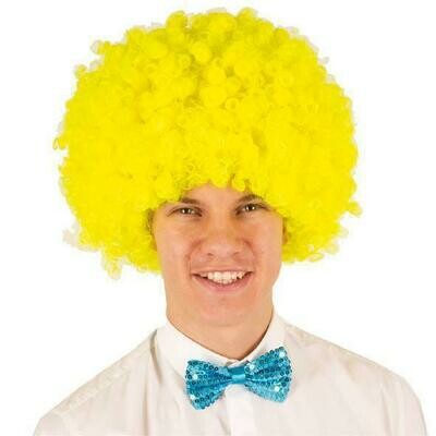 Pruik Afro Disco seventies - eighties Fellaini Geel