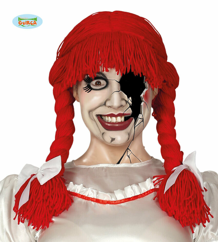 Pruik ANNABELLE vlechten rood