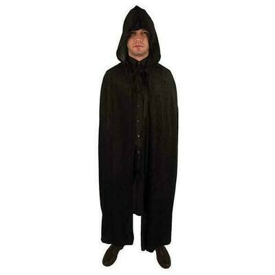 Zwarte cape Halloween kostuum zwart met kap voor volwassenen
