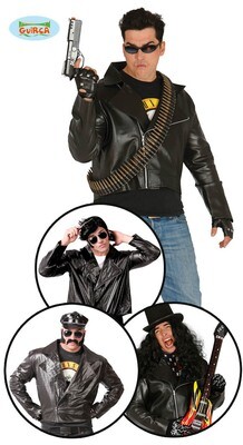 Vest nep leder John Travolta Grease Biker Rock Punk voor volwassenen