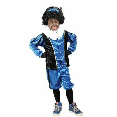 Zwarte Piet kind kostuum verkleedkledij Blauw - Zwart