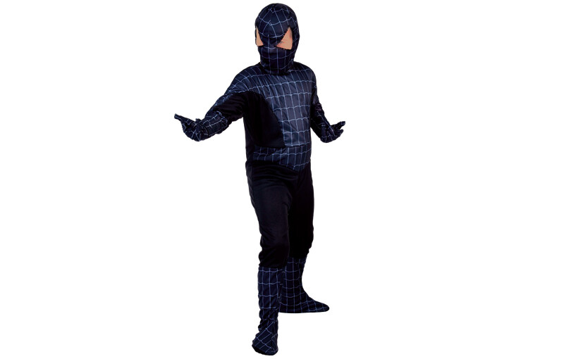 Black Spiderman kostuum kind Marvel verkleedkledij Superheld 10 tot 12 jaar
