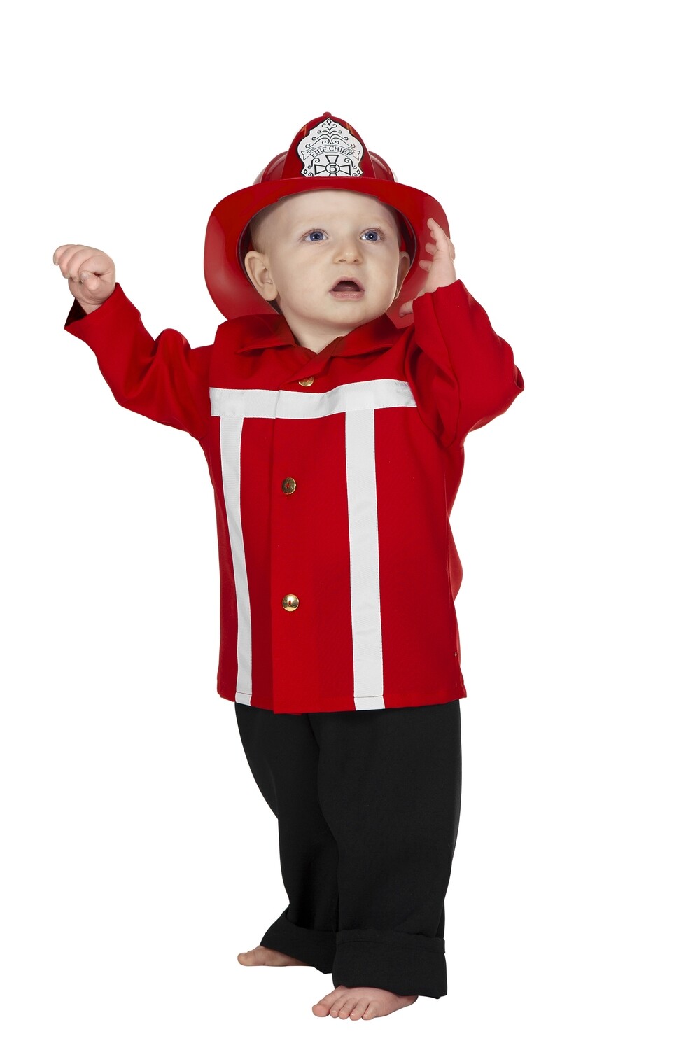 Brandweerman kostuum kind maat 74 en 86 verkleedkledij baby peuter
