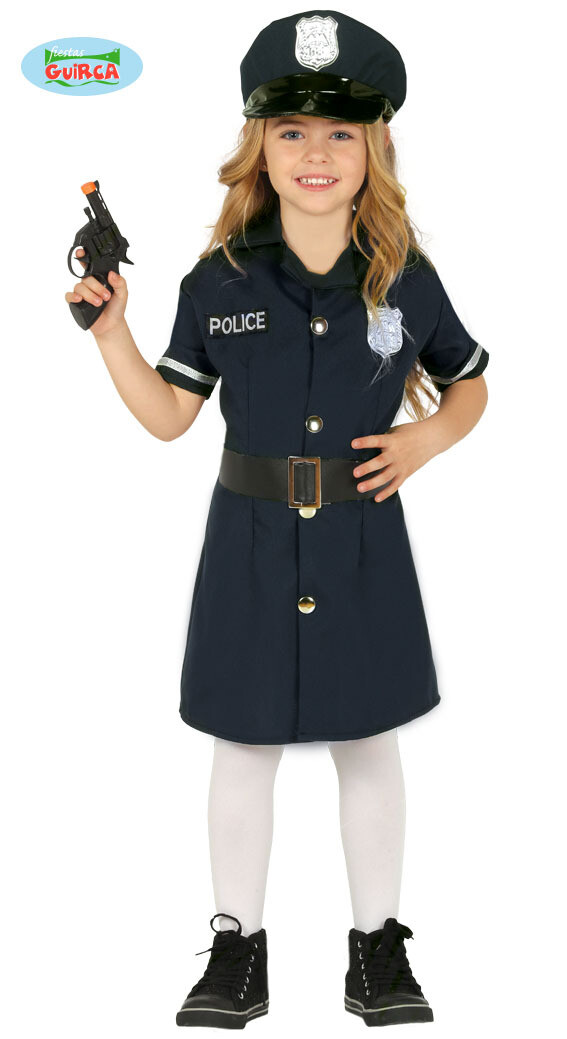 Politie meisje kostuum kind verkleedkledij Agente Maat 104 voor 3 tot 4 jaar