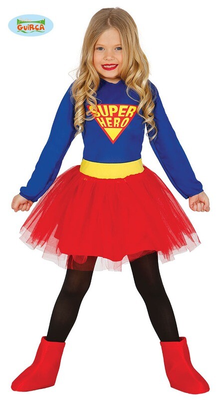 Superwoman kostuum kind verkleedkledij Superheld Maat 128 voor 7 tot 9 jaar Supergirl