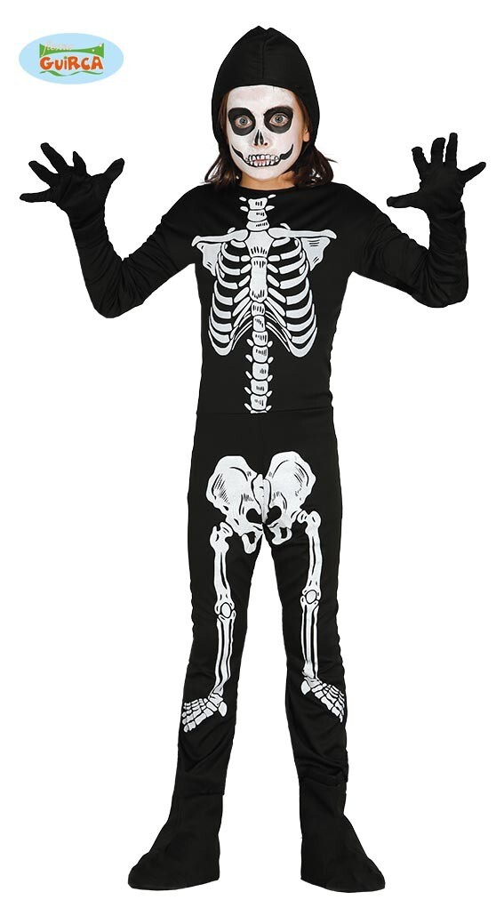 Skelet kostuum kind verkleedkledij geraamte Halloween Unisex voor 5 tot 6 jaat maat 116