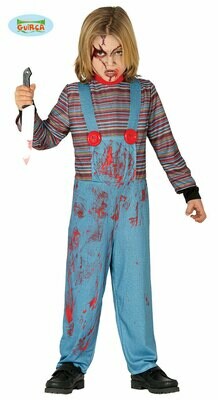 Chucky Killer doll kostuum kind verkleedkledij Halloween voor 7 tot 9 jaar Maat 128
