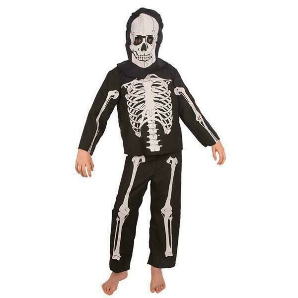 Geraamte skelet kostuum kind verkleedkledij Halloween Verkleeddpak Pietje de dood Maat 116