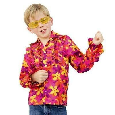 Seventies hemd Hawaï verkleedpak hemd met bloemen Flower Power gebloemd hemd Hippie maat 128 maat 140 maat 152