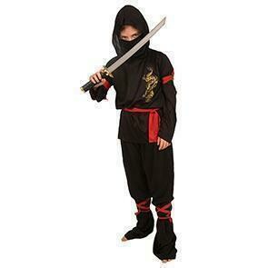 Ninja kostuum kind verkleedkledij vechter vechtsport verkleedpak maat 116