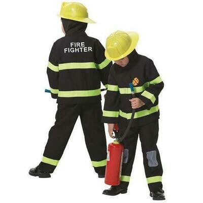 Brandweerman kostuum kind verkleedkledij Pompier verkleedpak Fireman Maat 128 maat 140 maat 152