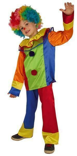 Clown kostuum kind verkleedkledij tweedelig clownskostuum verkleedpak Carnaval maat 104 maat 116 maat 140 maat 152