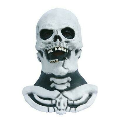 Masker Skelet met nek Geraamte Pietje de Dood rubber latex Halloween