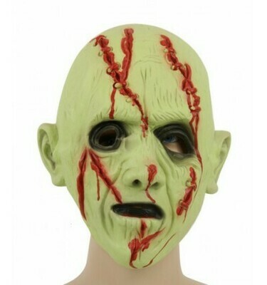 Masker Zombie LICHTGEVEND IN HET DONKER Griezel creep rubber latex Halloween