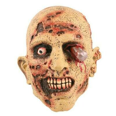 Masker Zombie met schroevendraaier door oog rubber latex Halloween