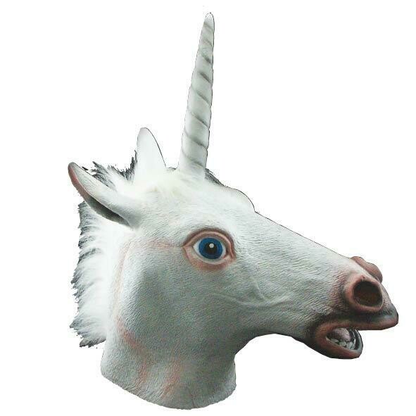 Masker eenhoorn Unicorn rubberen latex masker dieren fantasy Cosplay