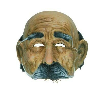 Masker oude man met snor halfmasker Rubber latex