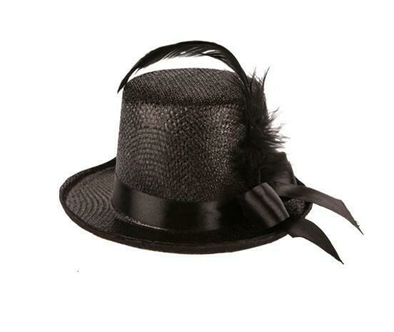 Buishoed mini zwart lurex dames hoed