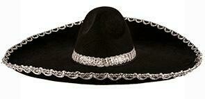 Sombrero zwart Mexicaanse hoed Day of Death