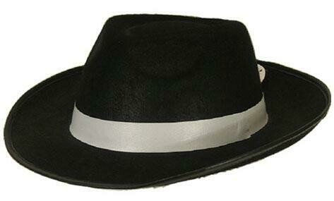 Maffia hoed jaren &#39;20 Al Capone Charleston Twenties gangster zwart met witte boord