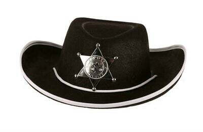 Cowboyhoed zwart kind vanaf 9 jaar
