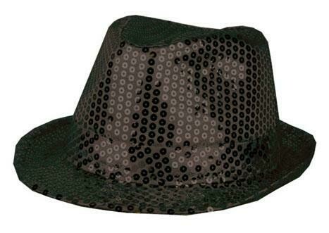 Glitterhoed zwart hoed met glitters pailletten Disco Seventies - Eighties