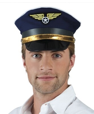 Pet piloot blauw pilotenpet